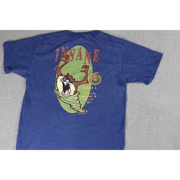 Vintage Taz T Shirt INSANE Tornado Small Multi Double Sided Single Stitch - Picture 3 of 6